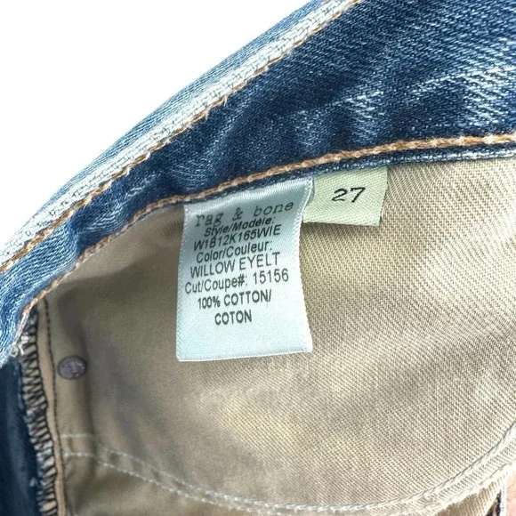 Rag and Bone Dive Skirt in Willow‎ Eyelet Blue Denim Size 27 - Picture 8 of 10